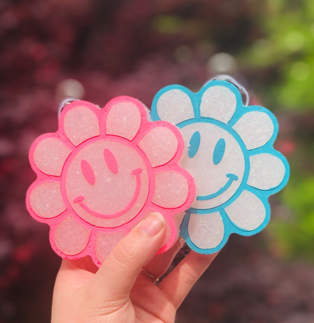 Smiley Face Air Freshener Car Freshies Small Spaces Flowers Hippy Decor