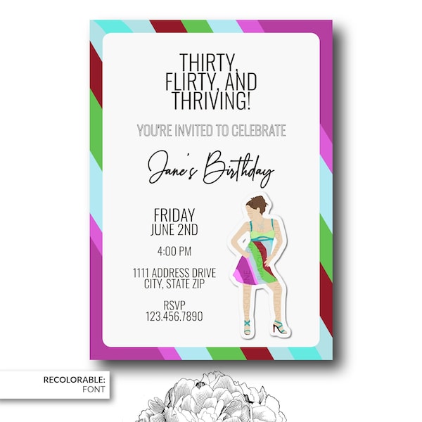 13 Going On 30 | Birthday Invitation | Personalize | Digital Download