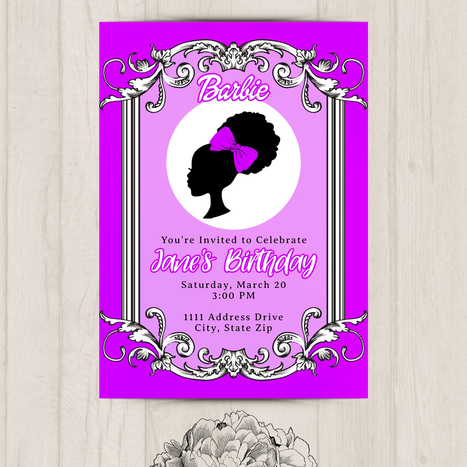 black-barbie-birthday-invitation-personalize-digital-etsy