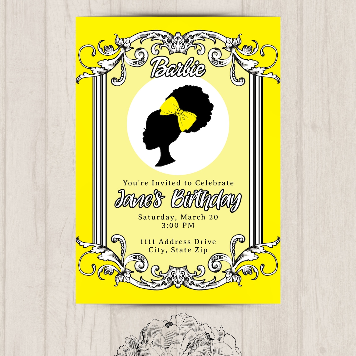 black-barbie-birthday-invitation-personalize-digital-etsy