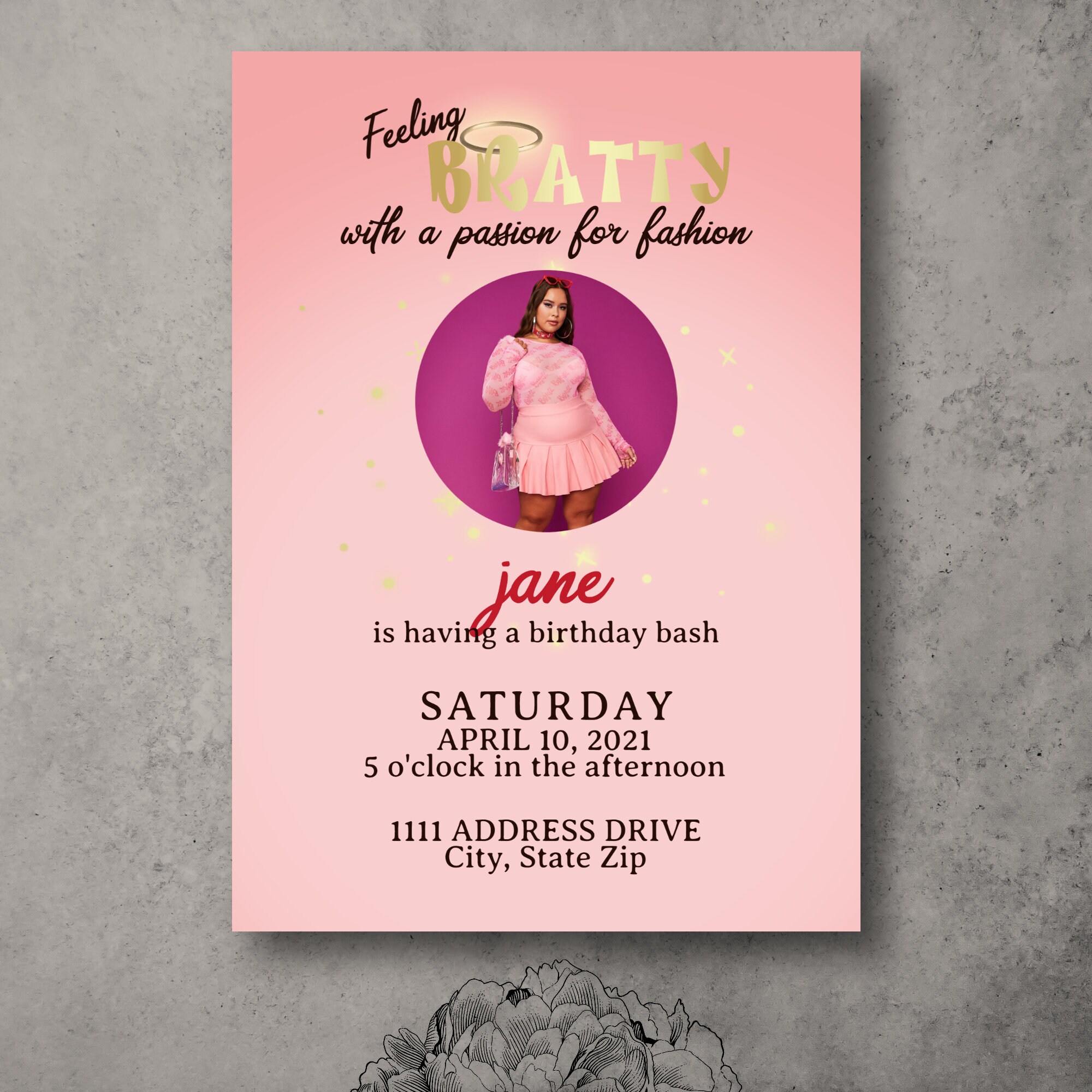 Bratz Birthday Invitation Feeling Bratty Personalize Etsy