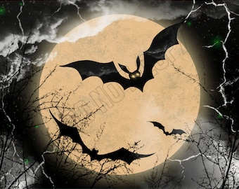 Spooky Bats Tumbler Sublimation Design - PNG digitaal bestand