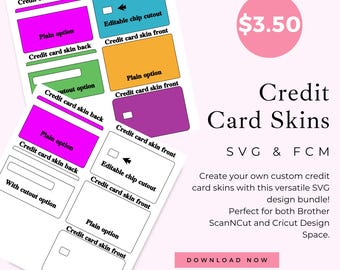 Credit Card Skin SVG | ScanNCut & Cricut Compatible | fcm and svg Files | Microchip and Magnetic Strip Cutouts | DIY Card Decal Wrap