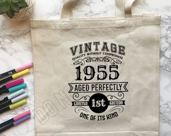 Vintage 1955 1e editie ontwerp SVG/PNG (digitaal bestand)