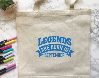 Legends Are Born In September SVG-bestand: T-shirtontwerp (digitaal bestand)