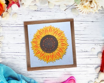 Sunflower Layered 3D Mandala - SVG Digital Cut File