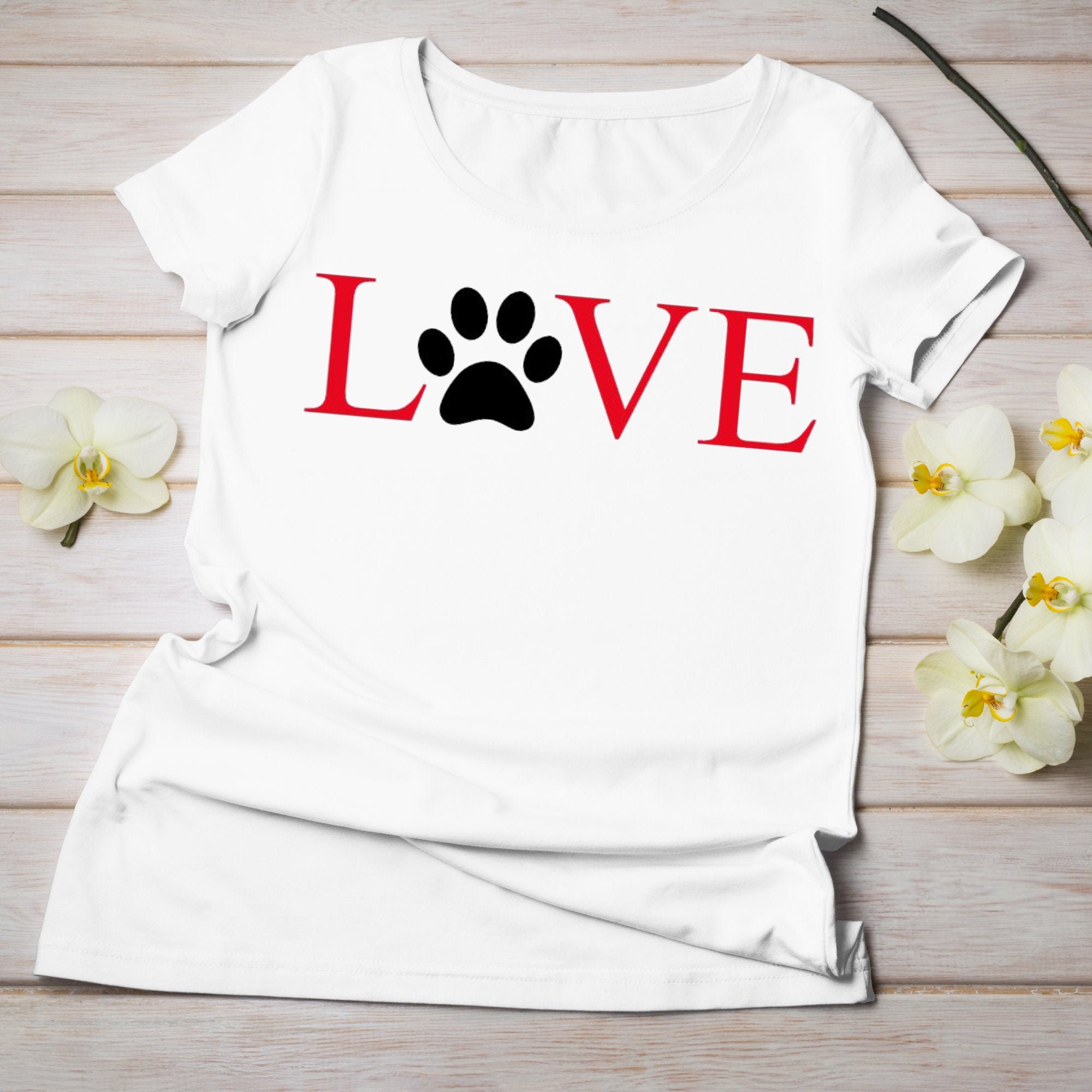 LOVE with Paw Print - Digital file for T-Shirts, Tote Bags, Dog Beds