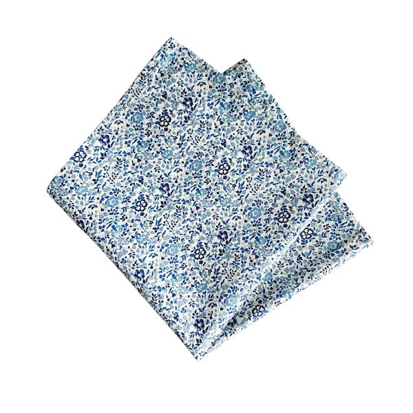 Pocket Square Ditsy Floral Blue/White/Navy