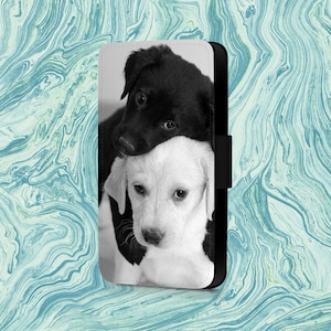 Funda abatible para teléfono Samsung con cachorros de Labrador Retriever