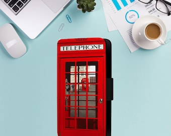 London Red Phone Box Phone Flip Case For iPhone