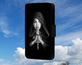 Goth Pray Phone Flip Case For iPhone