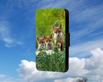 Fox Cubs Phone Flip Case For iPhone
