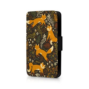 Fox And Flowers Phone Flip Case For Samsung