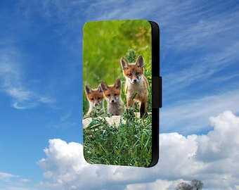 Fox Cubs Cute Phone Flip Case For Samsung