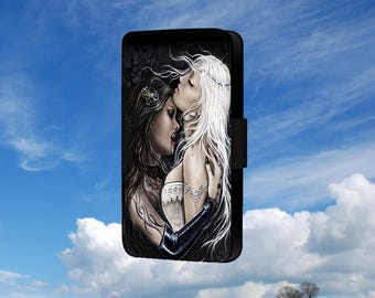 Goth Women Phone Flip Case For iPhone