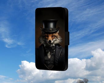 Fox Class Suit Phone Flip Case For iPhone