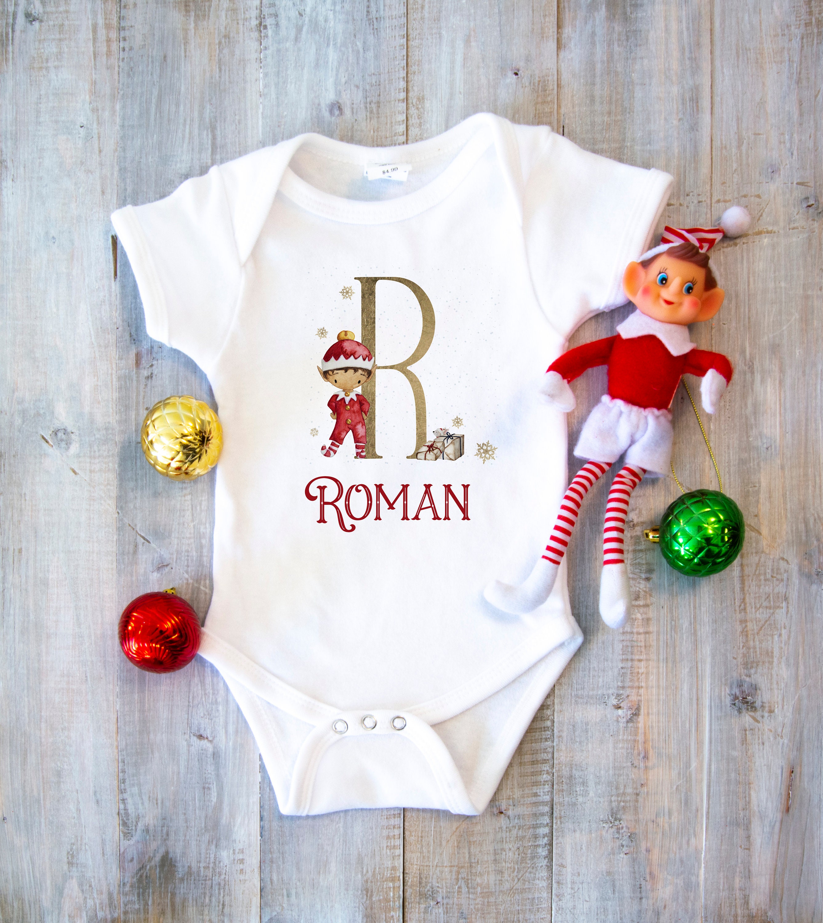 Personalised Baby Vest Baby's First Christmas Gift Boy Etsy