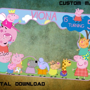 Peppa Pig Photo Booth Frame, Peppa Pig Birthday Prop, Peppa Pig Frame, Peppa Pig Digital Frame, Peppa Pig, Digital File
