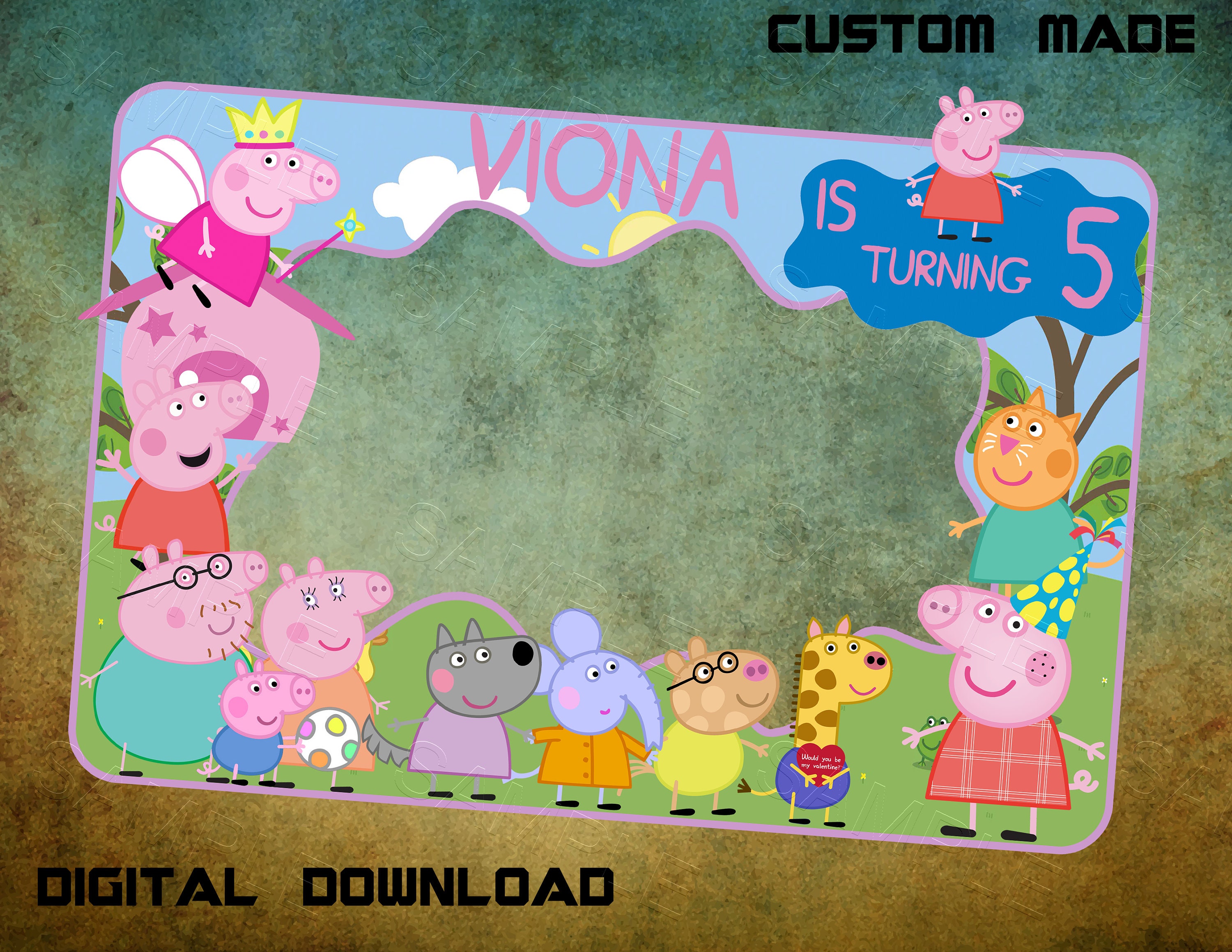 Dibujos Animados Peppa Pig Telón de Fondo Personalizado para la Fiesta –  dbackdropes