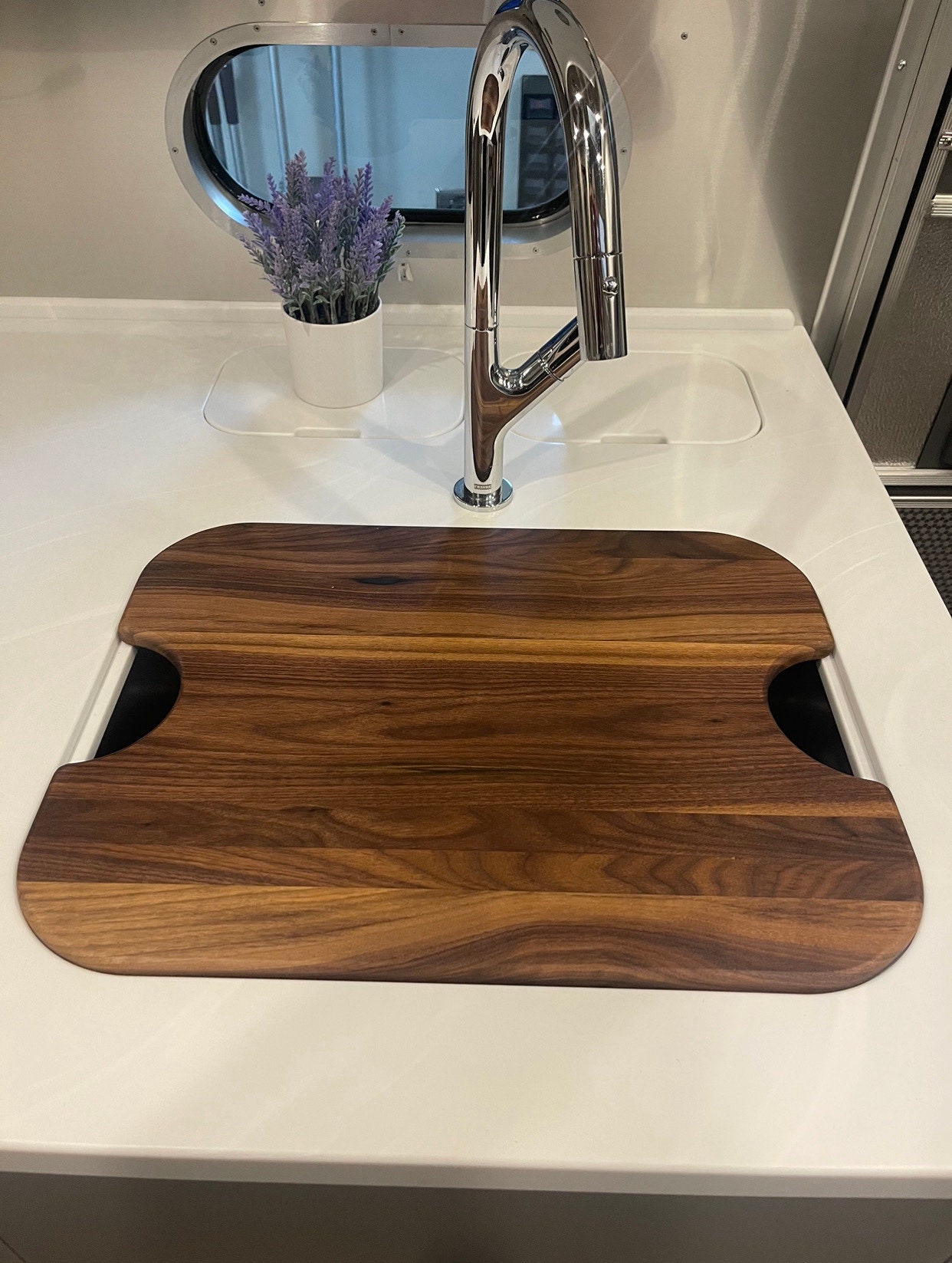 Airstream Bambi Sink Cover, Wood, For One Bowl of 27' x 16' Double Sinks