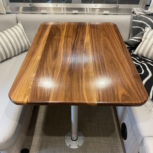 Custom Walnut Dining Table for Iconic Airstream Globetrotter