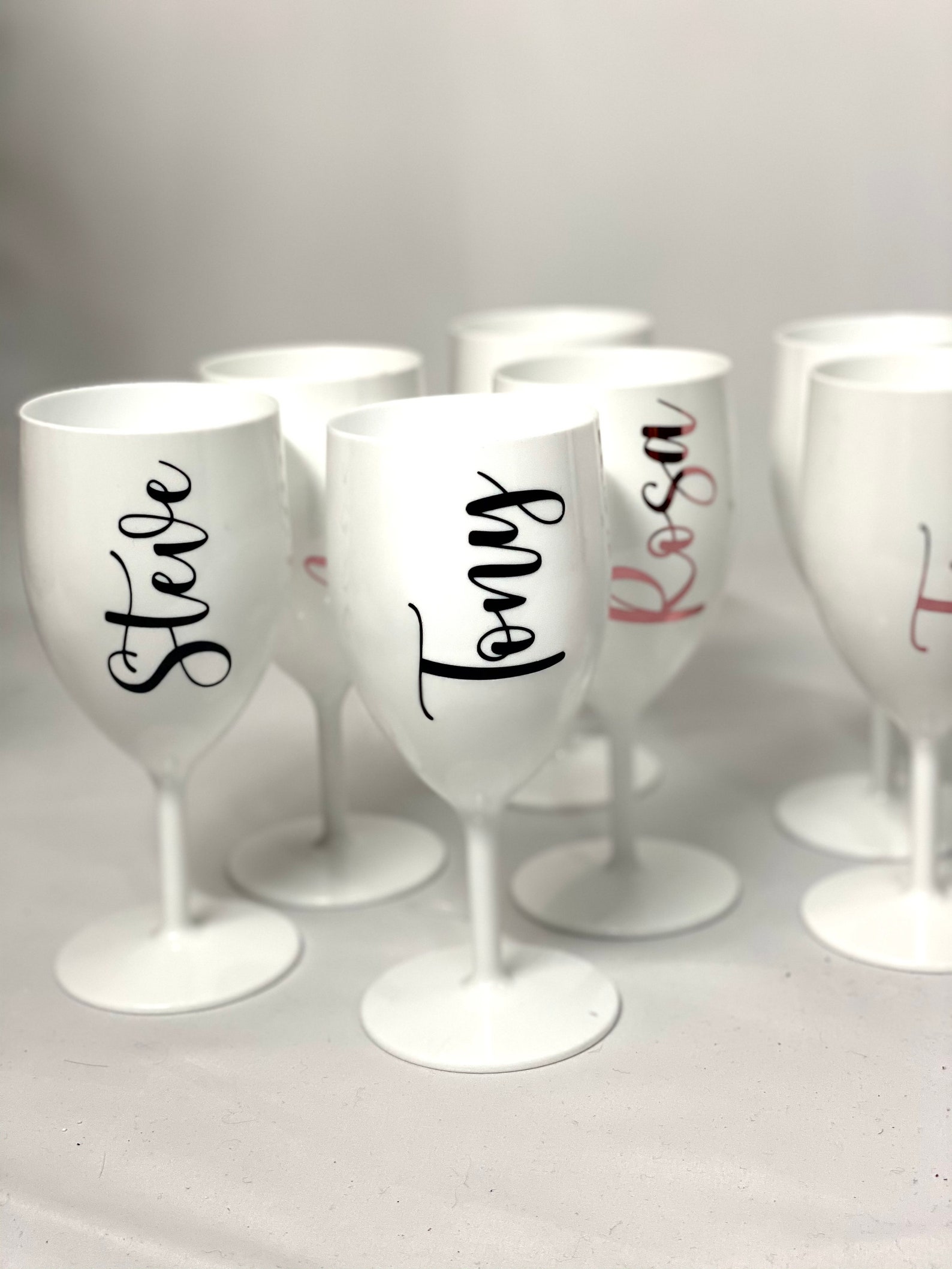 White Plastic Wine Glass Wine Glass Personalised Wine Etsy
