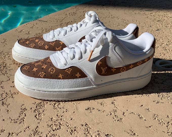 Custom Nike Court Vision Low Women 8 5 Lv Pattern Etsy