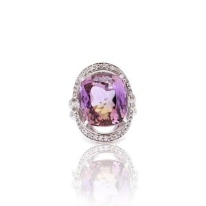 Natural Ametrine  Sterling Silver Ring, Natural Ametrine Ring Sterling Silver, 925 Sterling Silver Ametrine Ring, Gift for her
