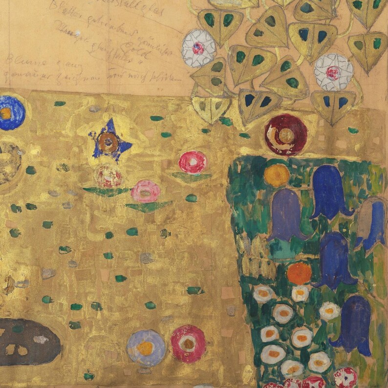 Gustav Klimt oversize print fine reproduction part 3 fine art print part of the tree of life 1911 Frieze