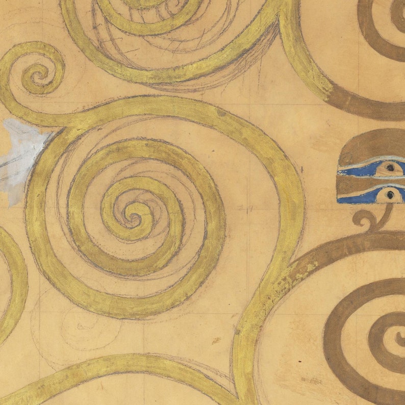 Gustav Klimt oversize print fine reproduction part 3 fine art print part of the tree of life 1911 Frieze
