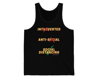 Workout, Yoga, Social Distancing, Essential, Gift, Top Selling Items | Covid | Social Distancing Unisex Premium Tank