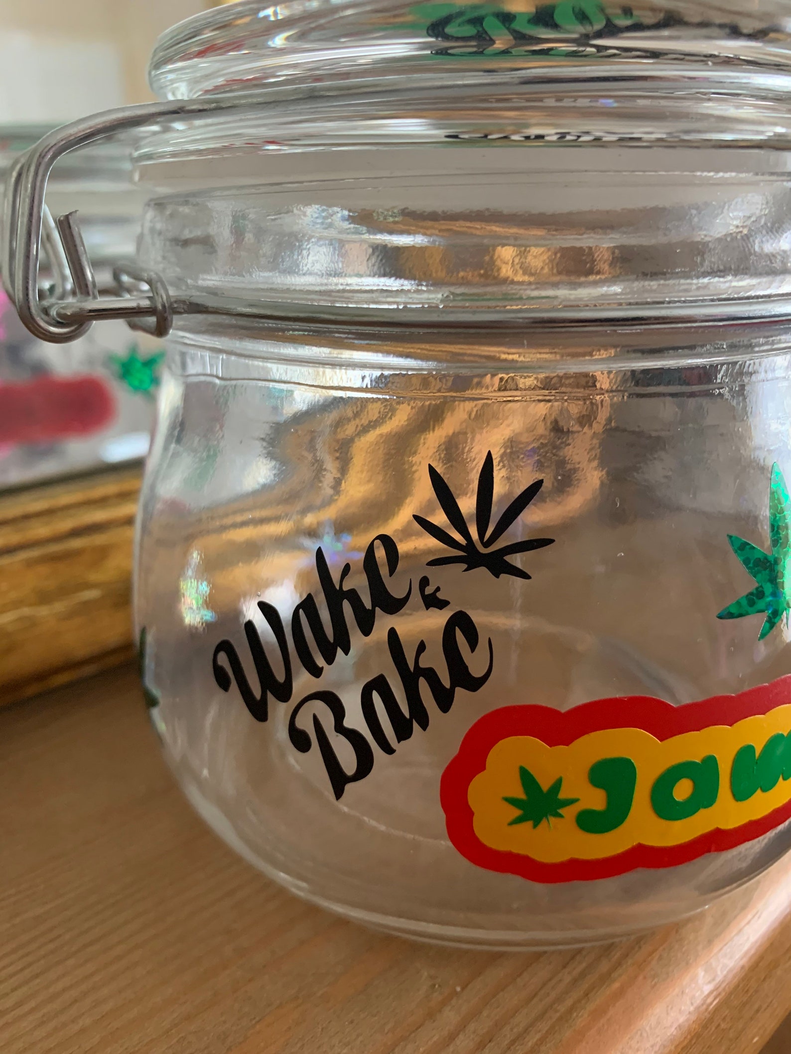 0.5l personalised weed storage jar Etsy
