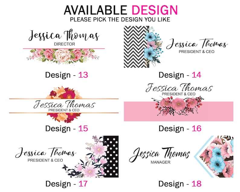 8x3 Desk Name Plate Office Supply Personalized Secretary Sign Gift Custom Nurses Teacher friend special Wood Rose floral flowers