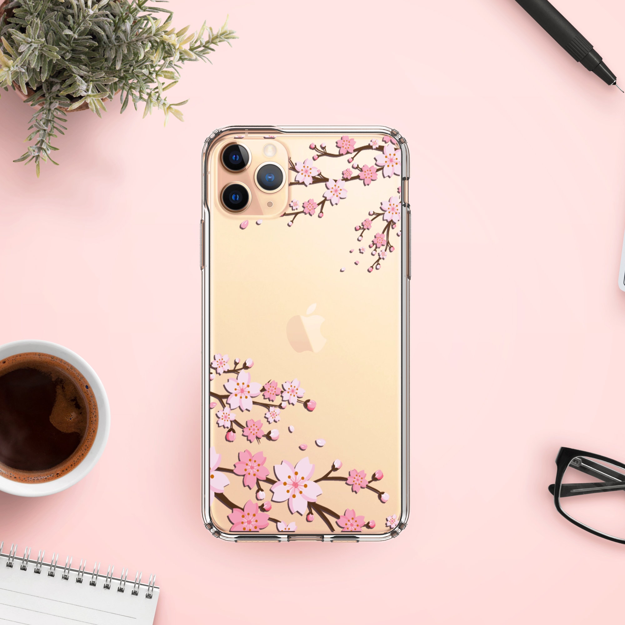 Cherry Blossom on Clear Phone Cases for Iphone 7 8 SE X Etsy