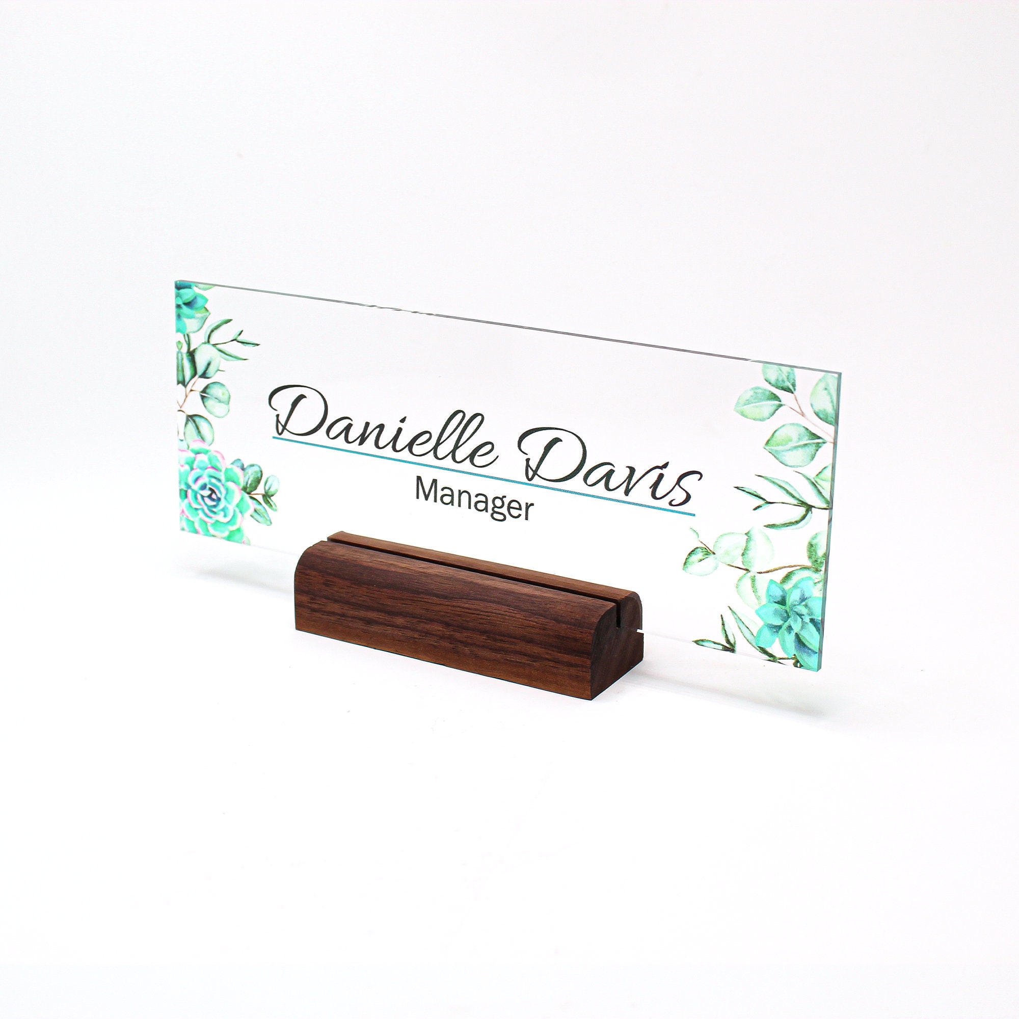 Personalized nameplate desk decor office Unique gift custom logo tech desk custom name plate for