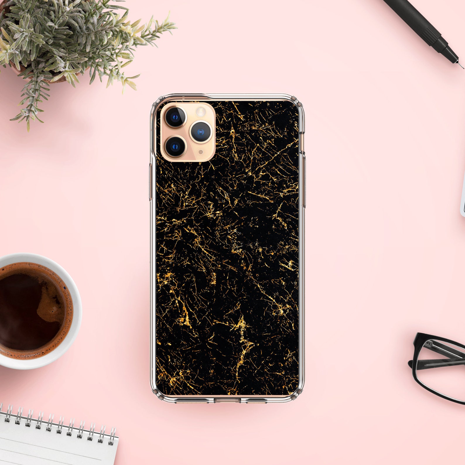 Black Gold Marble Phone Cases for Iphone 7 8 SE X XR Etsy