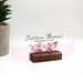 Personalized name sign plate for office, home, business, wall art gift, with custom wood stand holder 