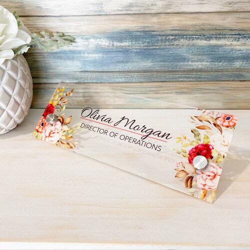 Desk Name Plate Office Supply Personalized Secretary Sign Gift Etsy