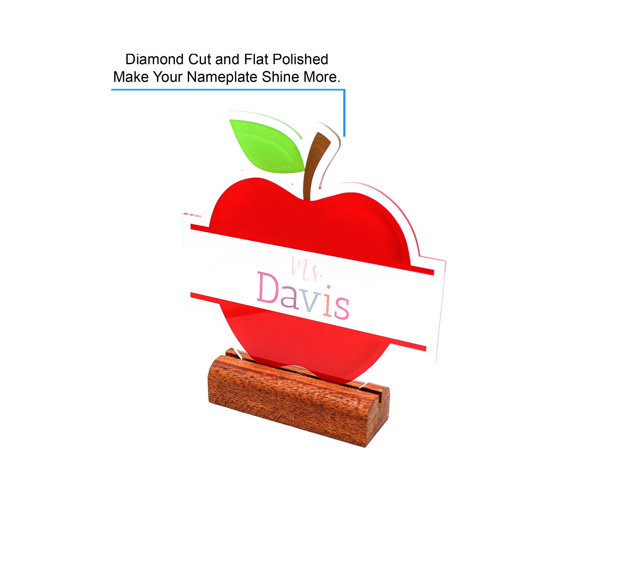 Personalized Apple Name Plate Teacher Name Plate Back to Etsy