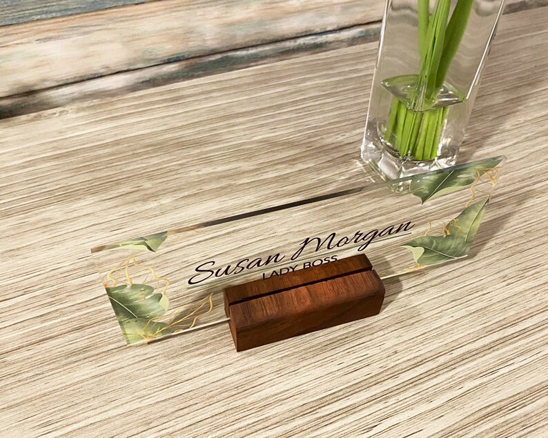 Desk Name Plate Office Supply Personalized Secretary Sign Gift Etsy