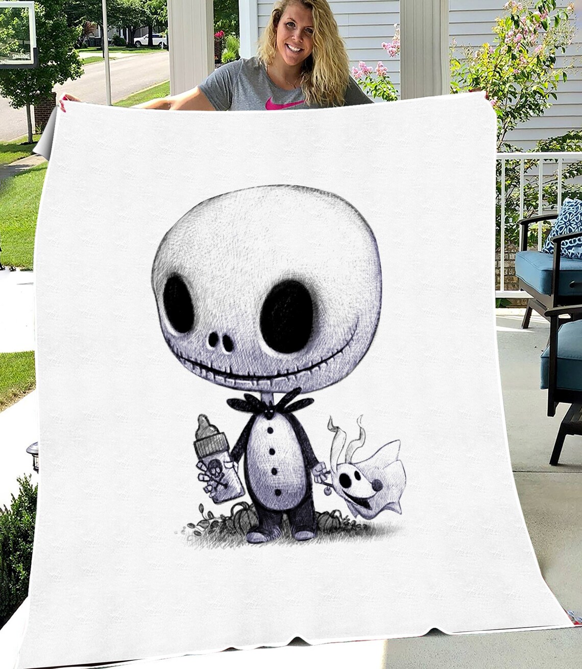 Baby Jack Skellington And Zero Blanket Quilt Blanket Etsy