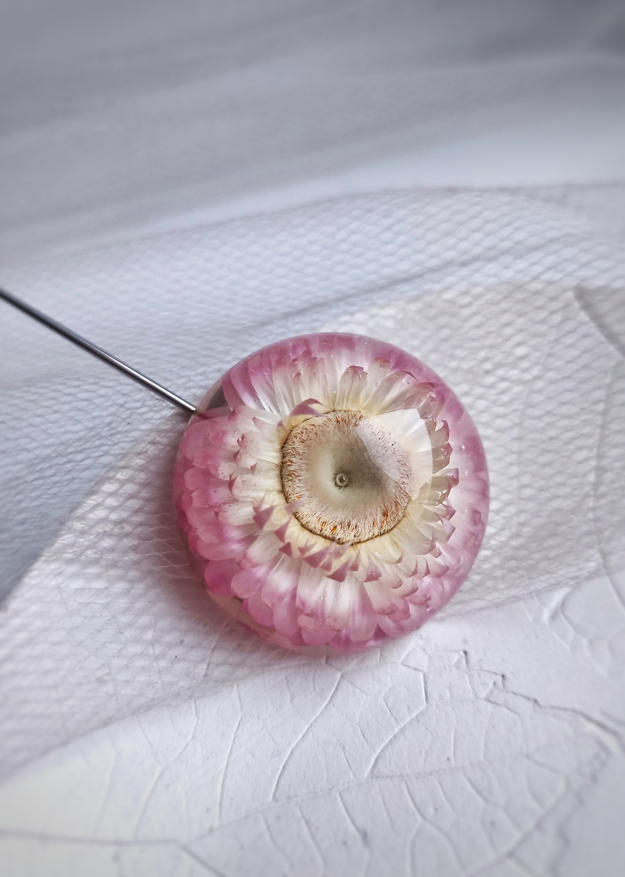 Real flower in resin brooch Botanical brooch Floral resin Etsy