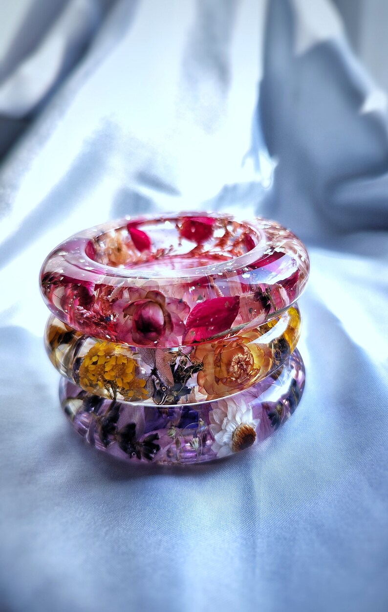 Epoxy Resin Dried Flower Tea Light Holder. Resin Floral Home Etsy