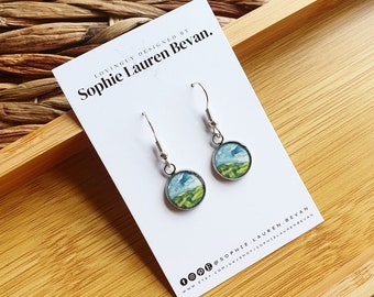 The Shire Dangle Earring Set | Recycled Art I Colourful Jewellery | Resin Jewellery | Hypoallergenic | Stainless Steel Earrings