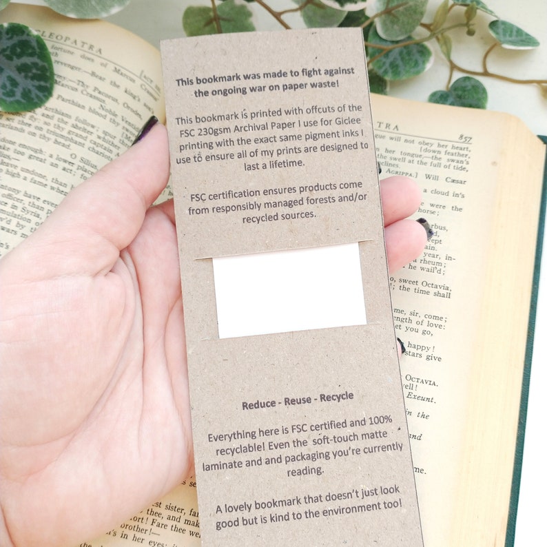 BOOKMARK, Eco-friendly, Eco-friendly Bookmark, Recycled, Free Postage ...