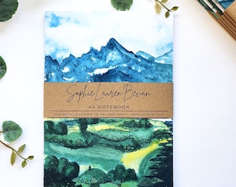 The Shire Notebook, A5 Plain Notebook, 100% Recycled, 36 Pages, Eco-Friendly, Watercolour Notebook, Middle Earth, Handmade UK