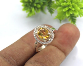 Natural Citrine Ring, Bridal Ring/Designer Ring/Personalized Gift/Beautiful Yellow Cut Stone Ring/November Birthstone Ring/Oval Cut GEM Ring