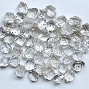 10-12MM Natural Herkimer Diamond Rough/10 Pieces Lot White Diamond Raw Gemstone/Raw Diamond Crystal Quartz/Mineral Faceting Diamond ROCKS