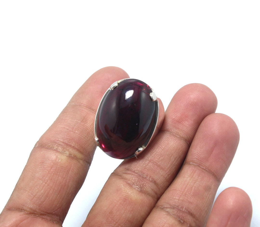Natural Stone Ring, Huge Gemstone Ring, January Birthstone Ring