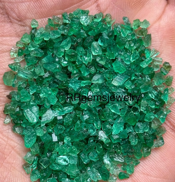 Lot De 100 Émeraudes Brutes - Taille Environ 3 Mm - Transparentes, Non Traitées - Provenance Zambie - Pour Création De Bijoux